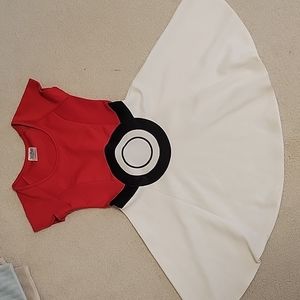 Pokemon Red White Poke Ball Skater Dress Costume